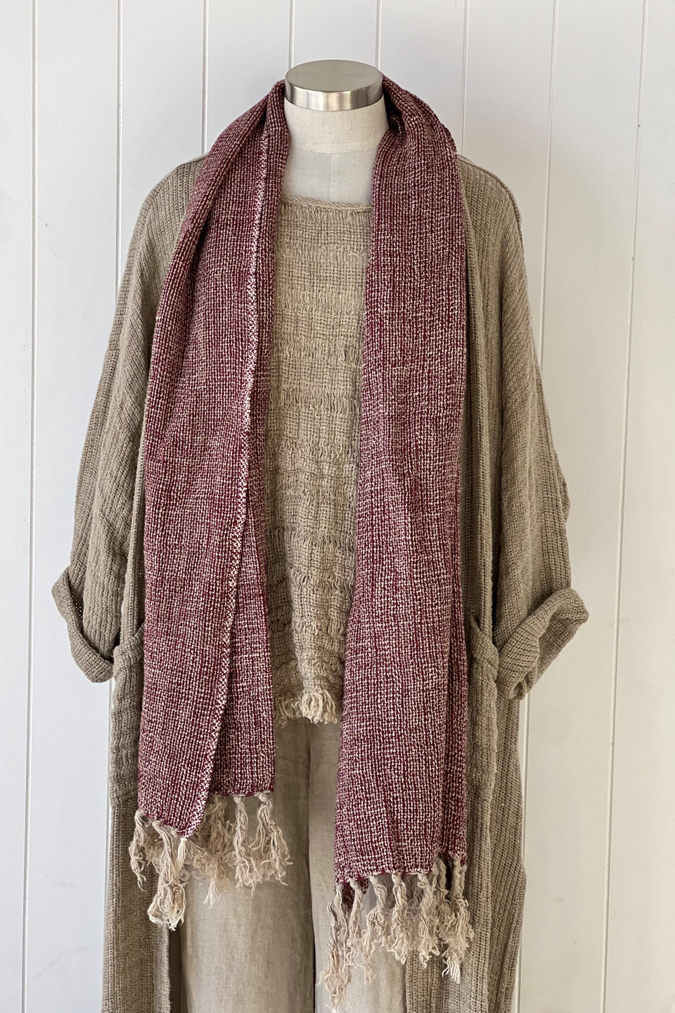 Petra Linen Fringed Scarf