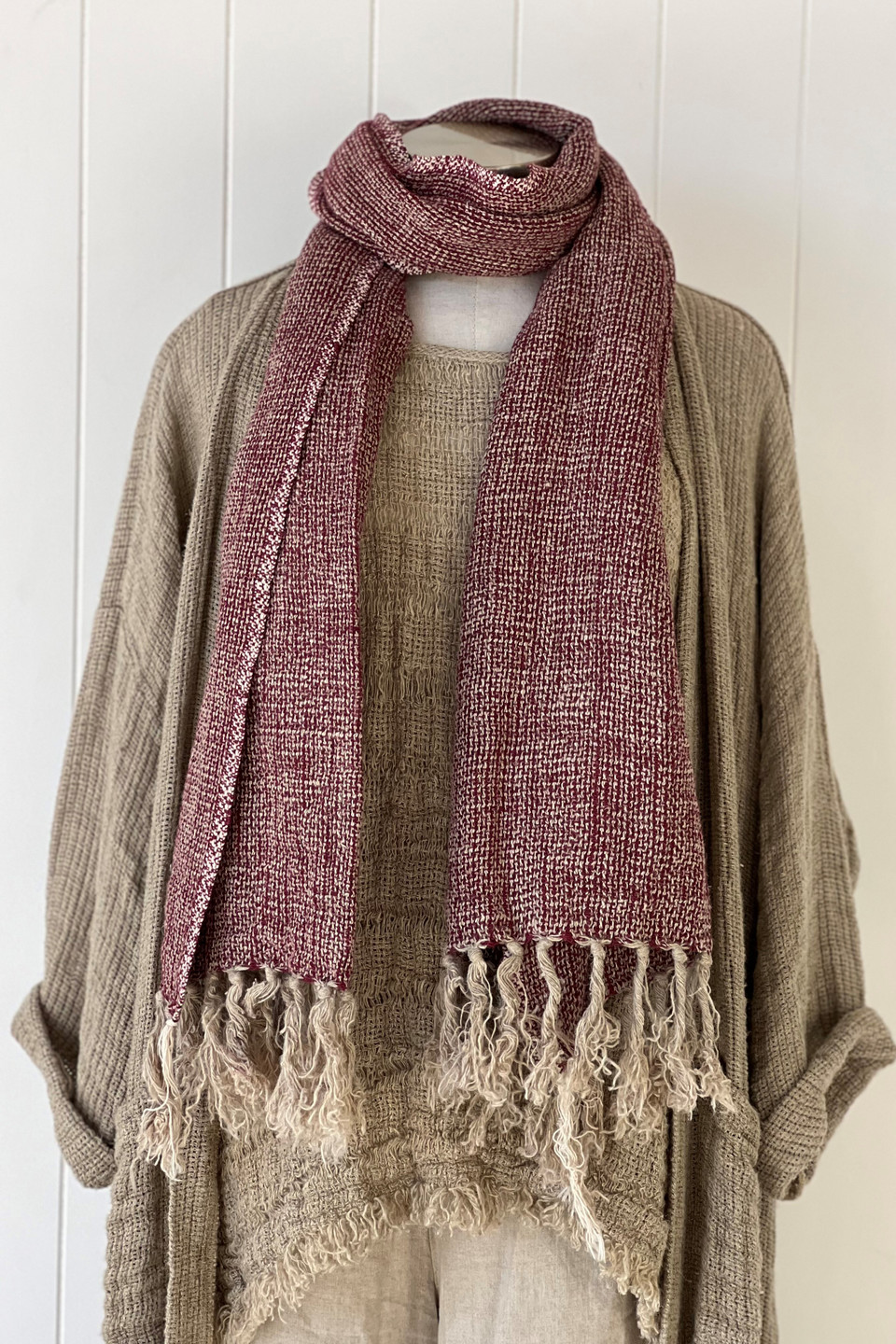 Petra Linen Fringed Scarf