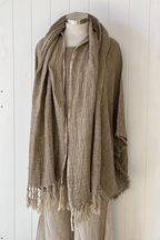 Petra Linen Fringed Scarf