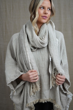 Petra Linen Fringed Scarf