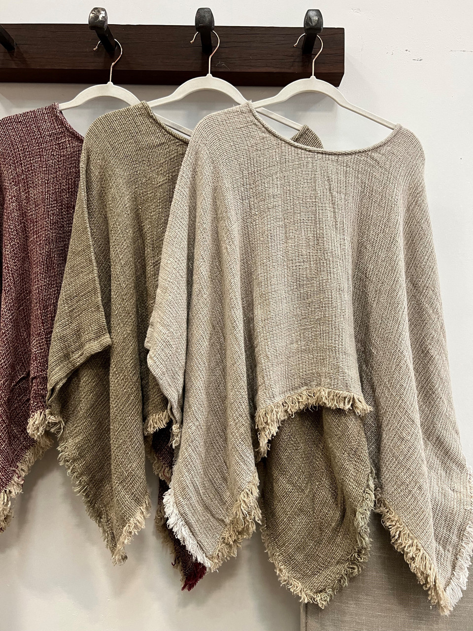 Liza Fringed Poncho Top