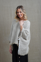Liza Fringed Poncho Top