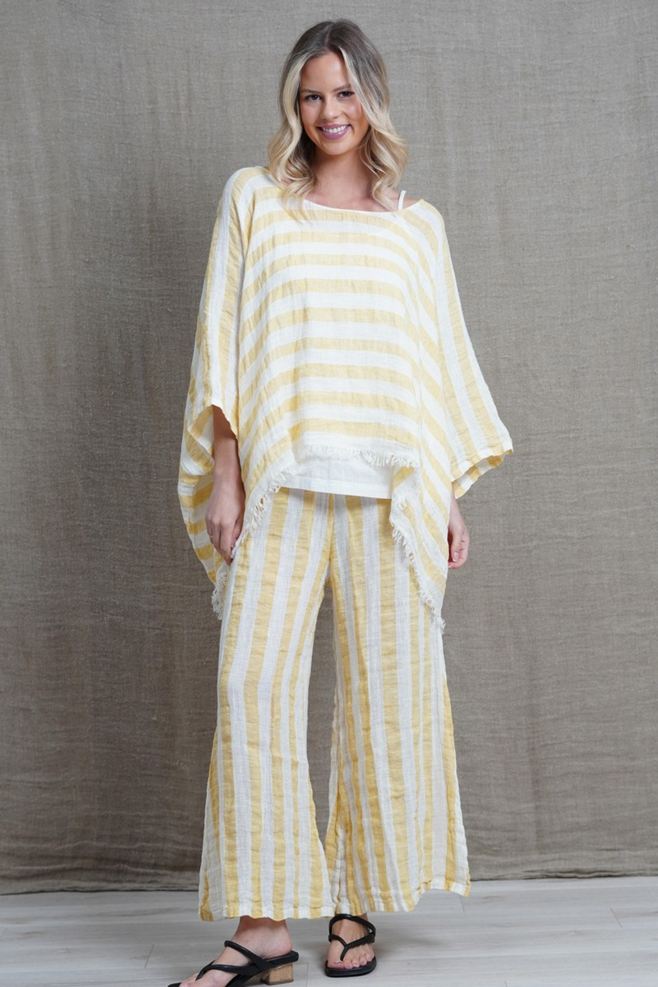 Alessa Wide Leg Pants - Striped