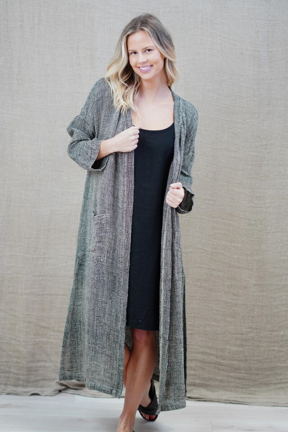 Audrey Long Linen Cardigan