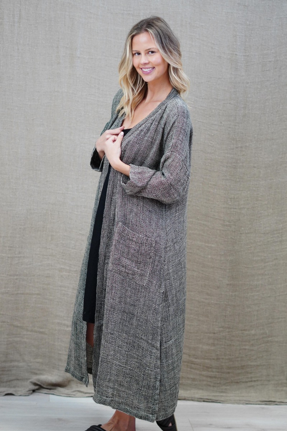 Audrey Long Linen Cardigan
