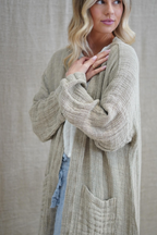 Audrey Natural Long Cardigan