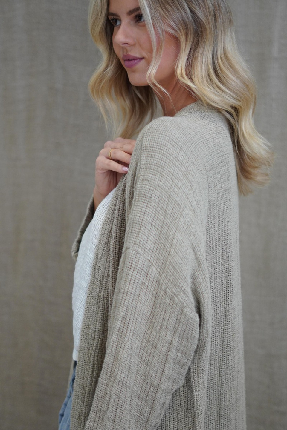 Audrey Natural Long Cardigan