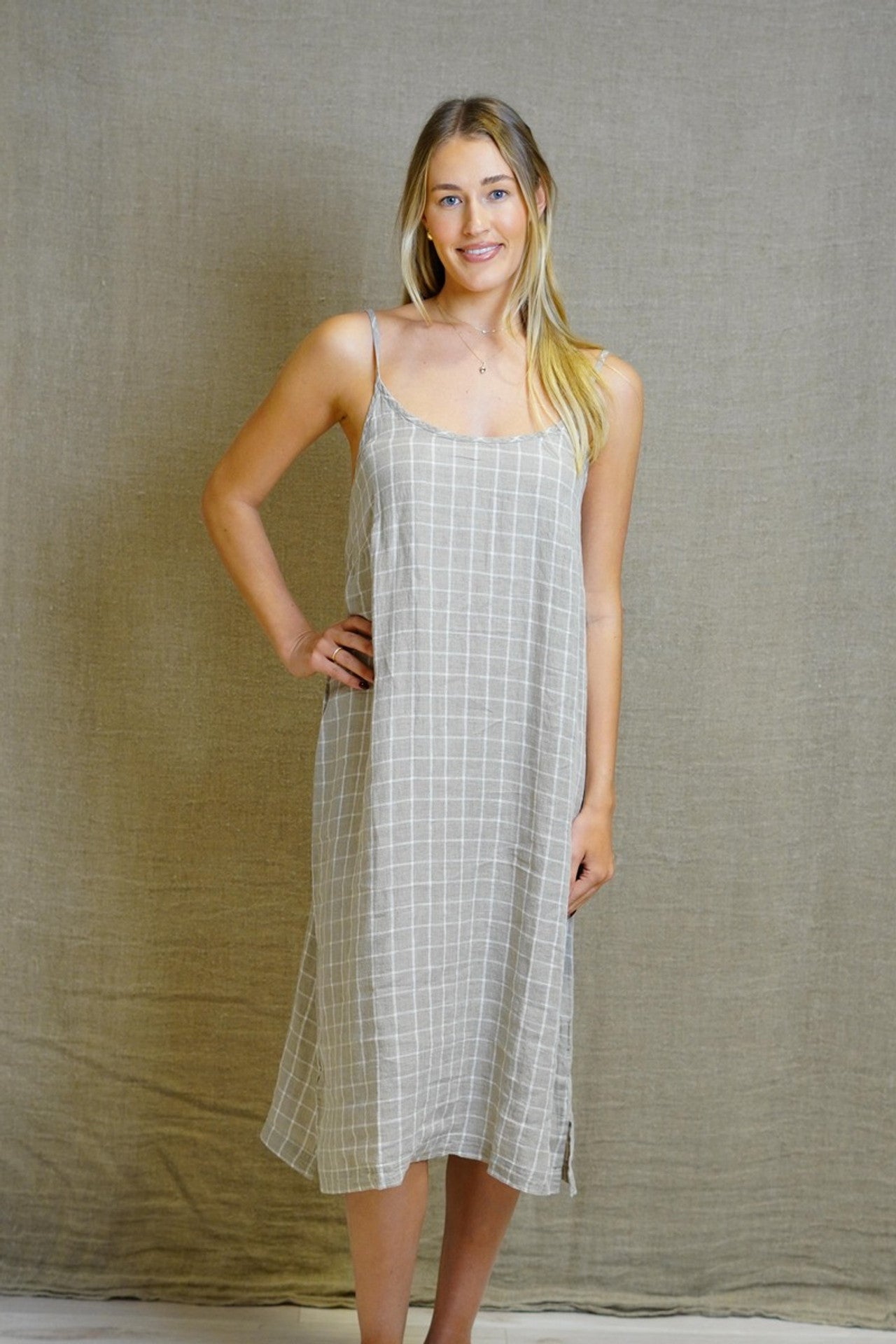 Asheley Long Linen Slip Dress
