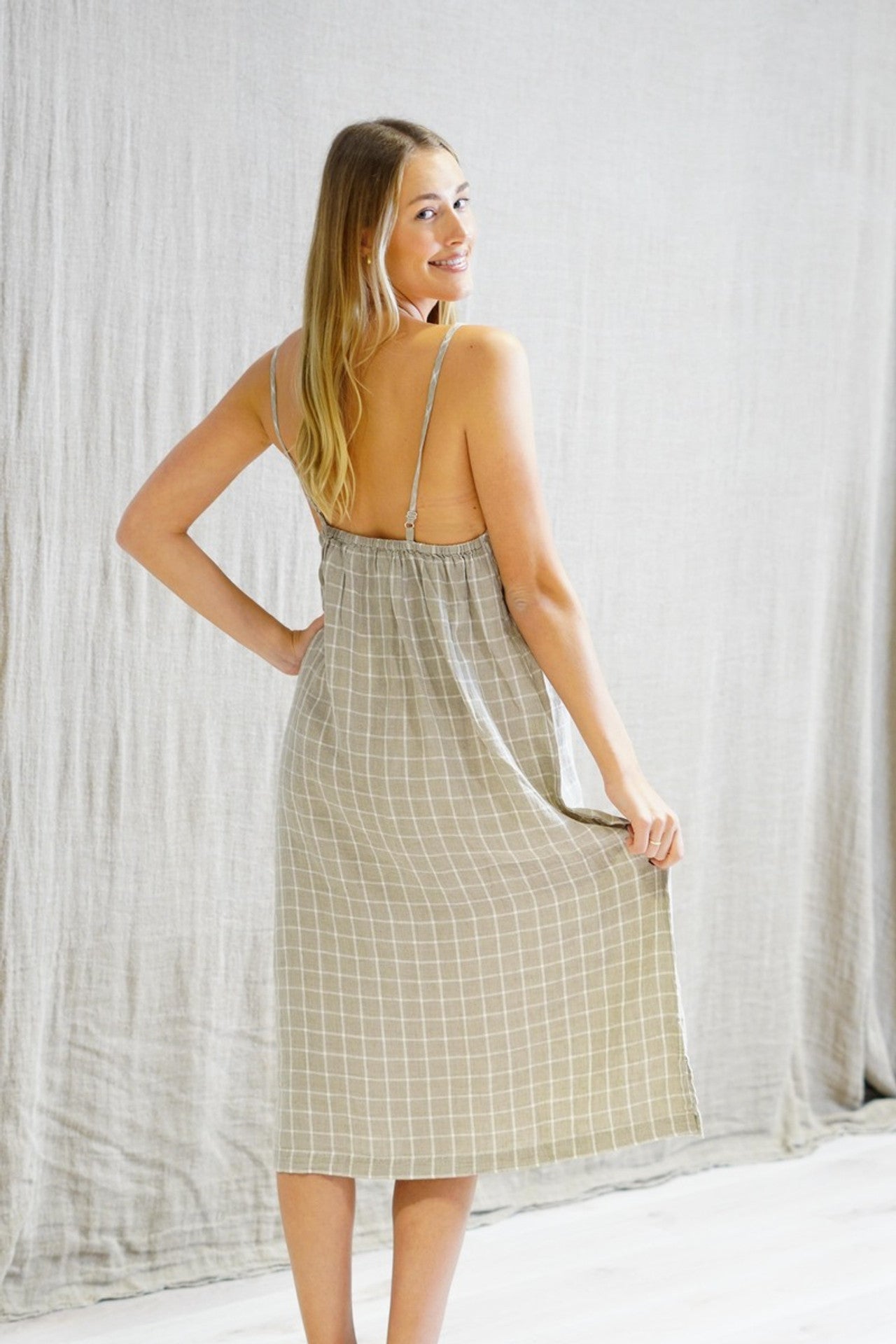 Asheley Long Linen Slip Dress