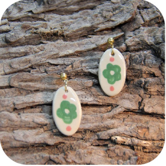 Clay Mini Circle Studs – Handmade with Gold/Silver Loops
