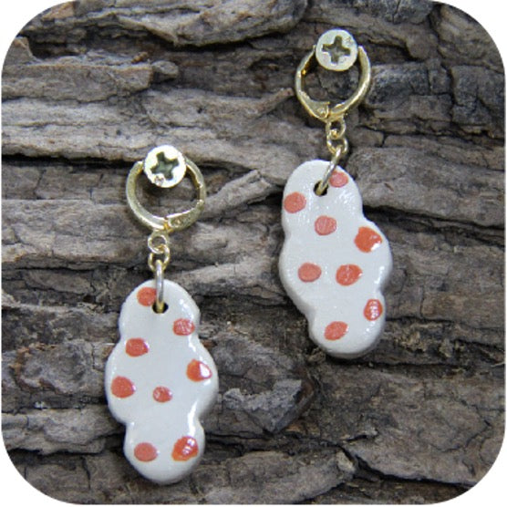 Clay Mini Circle Studs – Handmade with Gold/Silver Loops