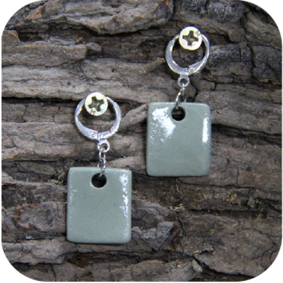 Clay Mini Circle Studs – Handmade with Gold/Silver Loops