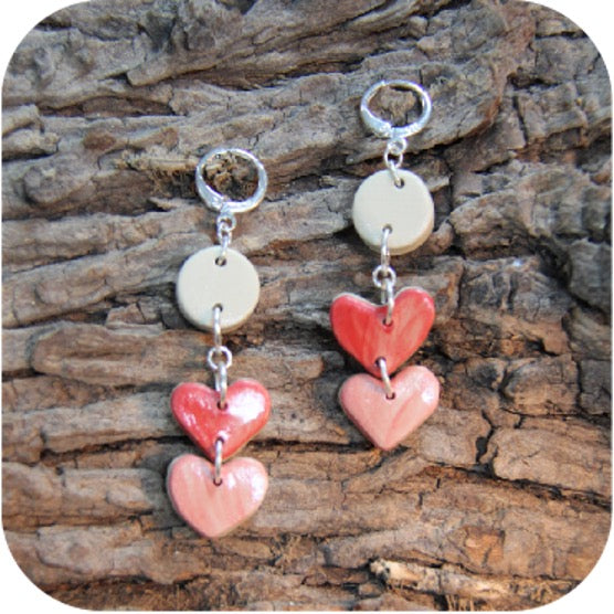 Clay Blossom Petal Earrings – Nature-Inspired with Gold/Silver Loops