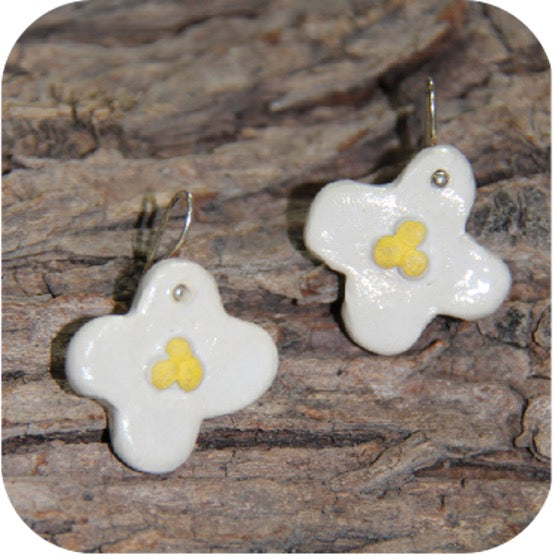 Clay Mini Circle Studs – Handmade with Gold/Silver Loops