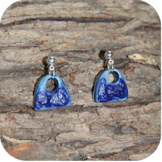 Clay Blossom Petal Earrings – Nature-Inspired with Gold/Silver Loops