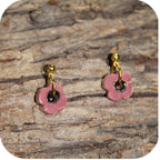 Clay Blossom Petal Earrings – Nature-Inspired with Gold/Silver Loops