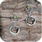Clay Blossom Petal Earrings – Nature-Inspired with Gold/Silver Loops
