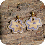 Clay Blossom Petal Earrings – Nature-Inspired with Gold/Silver Loops