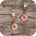 Clay Blossom Petal Earrings – Nature-Inspired with Gold/Silver Loops