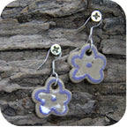 Clay Blossom Petal Earrings – Nature-Inspired with Gold/Silver Loops