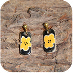 Clay Blossom Petal Earrings – Nature-Inspired with Gold/Silver Loops