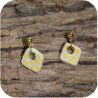 Clay Mini Circle Studs – Handmade with Gold/Silver Loops