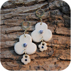 Bold Clay Sunburst Earrings – Handmade Statement Piece with Gold/Silver Loops