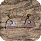 Bold Clay Sunburst Earrings – Handmade Statement Piece with Gold/Silver Loops