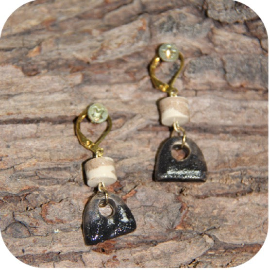 Bold Clay Sunburst Earrings – Handmade Statement Piece with Gold/Silver Loops