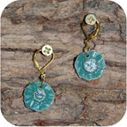 Bold Clay Sunburst Earrings – Handmade Statement Piece with Gold/Silver Loops
