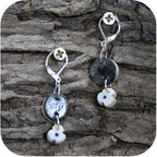 Bold Clay Sunburst Earrings – Handmade Statement Piece with Gold/Silver Loops
