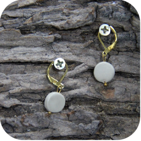 Bold Clay Sunburst Earrings – Handmade Statement Piece with Gold/Silver Loops