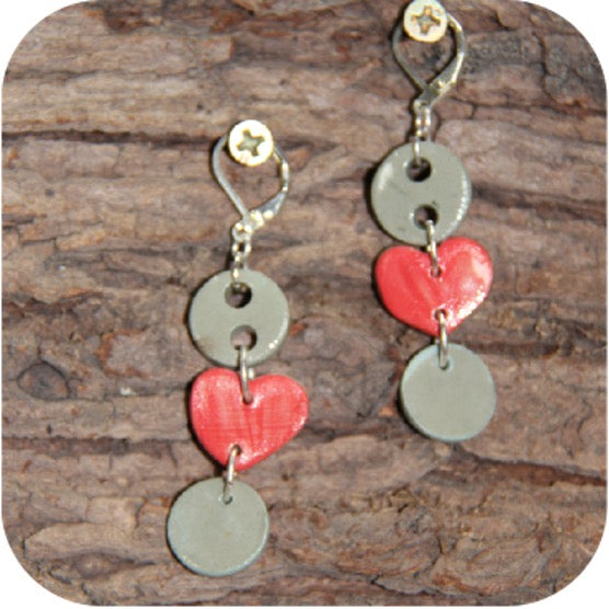 Bold Clay Sunburst Earrings – Handmade Statement Piece with Gold/Silver Loops